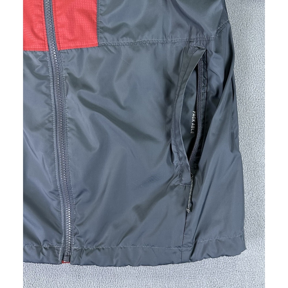 Columbia Jacket Mens Small Grey Red Lightweight Packable Windbreaker Hiking - Picture 6 of 10